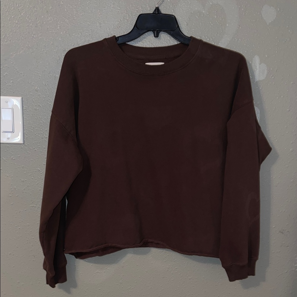 Brown American Eagle Cropped Sweater